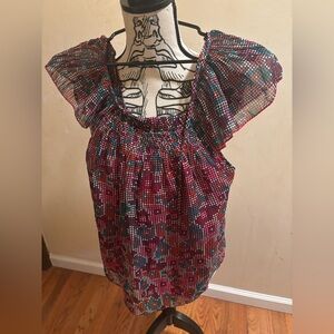 FINAL SALE! Juicy Couture Multi-Colored Ruffled Blouse, Women’s Size 0 Pre-owned